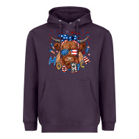 Plum moo rica highland cow Heavyweight Hoodie - RanaPortraitStore