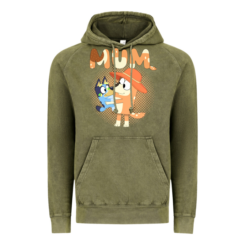 Bluey Mum Vintage Hoodie by linhVisuals | Teevron