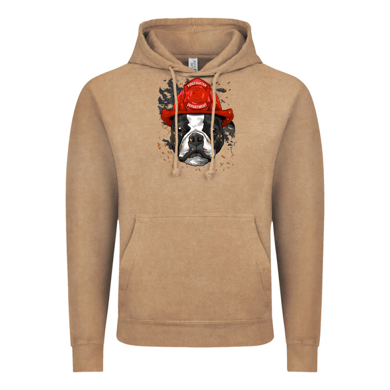 Boston Terrier Firefighter Boston Terrier Dog Lover Premium Vintage Hoodie by linhVisuals | Teevron