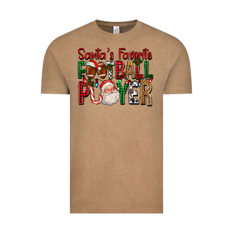 Santa's Favorite Football Player For Christmas Vintage Tee by FaDigitalArtStudio | Teevron