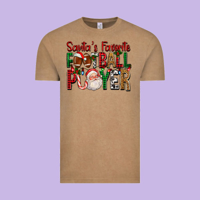 Santa's Favorite Football Player For Christmas Vintage Tee Designed By Fadigitalartstudio
