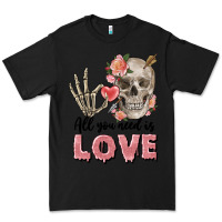 Black Skull all you need is love Premium Tee - FaDigitalArtStudio