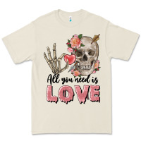 Bone Skull all you need is love Premium Tee - FaDigitalArtStudio