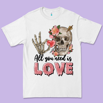 Skull All You Need Is Love Premium Tee Designed By Fadigitalartstudio