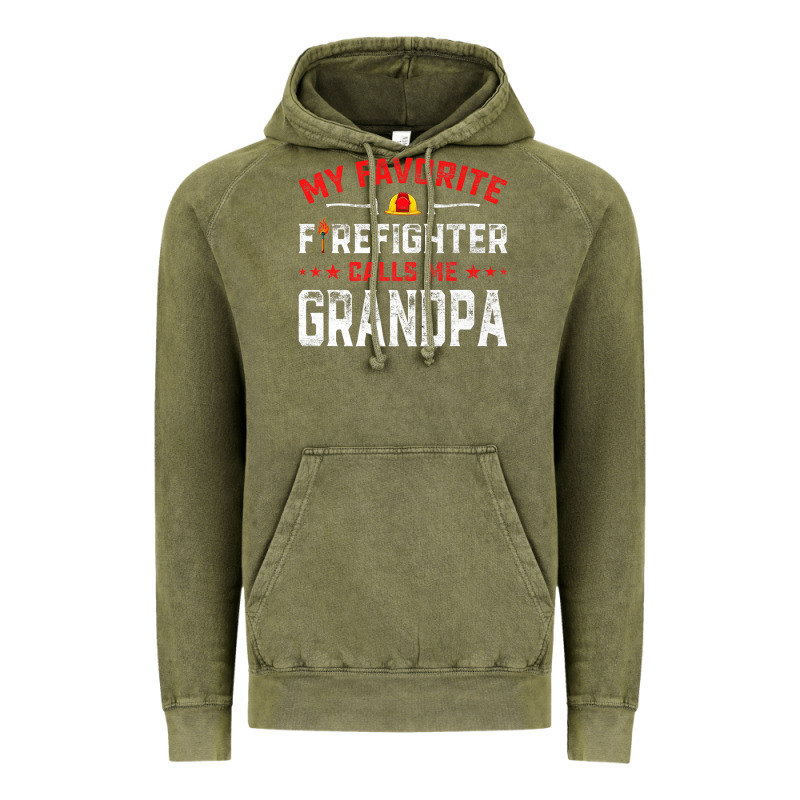 Mens Father's Day My Favorite Firefighter Calls Me Grandpa Premium Vintage Hoodie by linhVisuals | Teevron