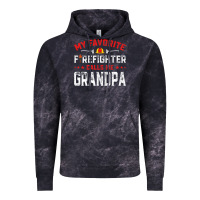 Cloud Black mens father's day my favorite firefighter calls me grandpa premium Vintage Hoodie - linhVisuals