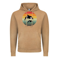 Vintage Camel orca family vintage retro art, killer whale family Vintage Hoodie - linhVisuals