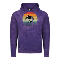 Cloud Purple orca family vintage retro art, killer whale family Vintage Hoodie - linhVisuals