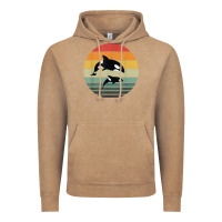 Orca Family Vintage Retro Art, Killer Whale Family Vintage Hoodie | Teevron