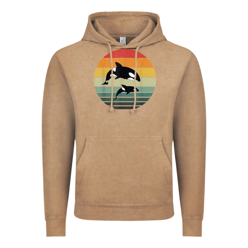 Orca Family Vintage Retro Art, Killer Whale Family Vintage Hoodie by linhVisuals | Teevron