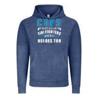 Vintage Denim cops because firefighters need heroes too premium Vintage Hoodie - linhVisuals