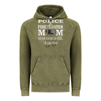 Police & Firefighter Mom, I Raised Mine Fireman Mothers Day Vintage Hoodie | Teevron