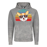 Cloud Rock cool corgi vintage 80s dog lover Vintage Hoodie - linhVisuals