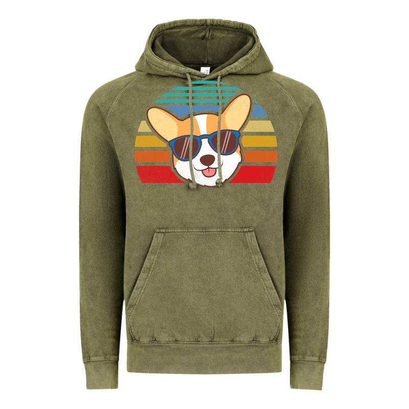 Cool Corgi Vintage 80s Dog Lover Vintage Hoodie by linhVisuals | Teevron