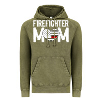 Vintage Olive female firefighter mom thin red line flag firefighting premium Vintage Hoodie - linhVisuals