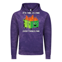 Cloud Purple dumpster fire its fine im fine Vintage Hoodie - linhVisuals