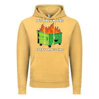Vintage Mustard dumpster fire its fine im fine Vintage Hoodie - linhVisuals
