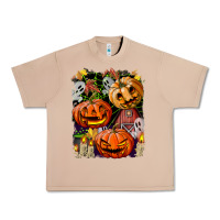 Burro Halloween Pumpkins Urban Heavy Tee - BundleAndBundleShop