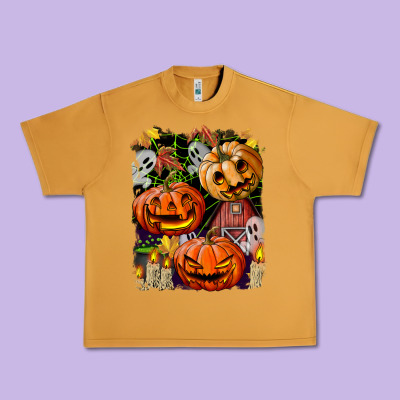 Halloween Pumpkins Urban Heavy Tee Designed By Bundleandbundleshop