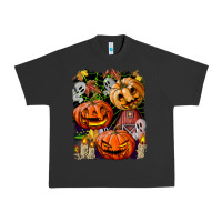 Pigment Black Halloween Pumpkins Urban Heavy Tee - BundleAndBundleShop