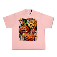 Salmon Halloween Pumpkins Urban Heavy Tee - BundleAndBundleShop