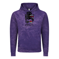 Cloud Purple fire wife messy bun firefighter wife thin red line husband Vintage Hoodie - linhVisuals