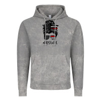 Cloud Rock fire wife messy bun firefighter wife thin red line husband Vintage Hoodie - linhVisuals