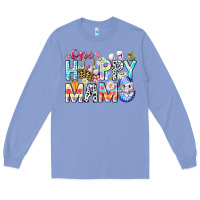 Colony Blue One Happy Mama Easter Bunny Long Sleeve Tee - CowhideDigitalArt