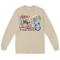 Mushroom One Happy Mama Easter Bunny Long Sleeve Tee - CowhideDigitalArt