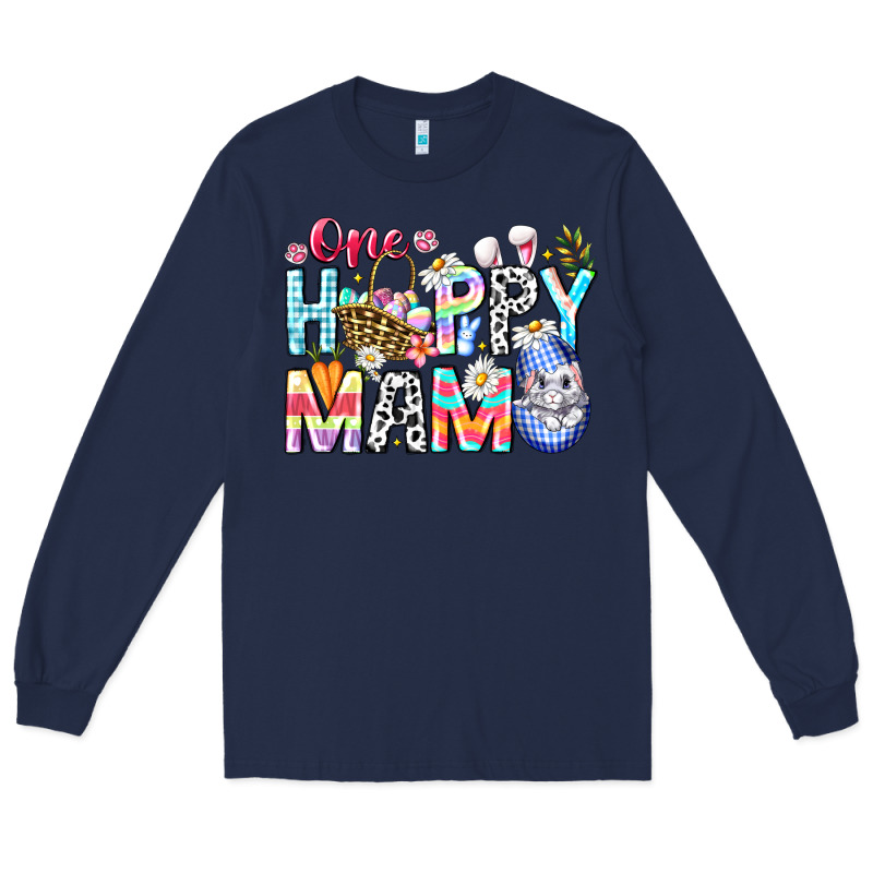 One Happy Mama Easter Bunny Long Sleeve Tee by CowhideDigitalArt | Teevron