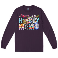 Plum One Happy Mama Easter Bunny Long Sleeve Tee - CowhideDigitalArt
