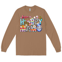 Toasted Coconut One Happy Mama Easter Bunny Long Sleeve Tee - CowhideDigitalArt
