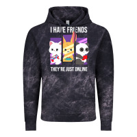 Cloud Black i have friends they are just online Vintage Hoodie - linhVisuals