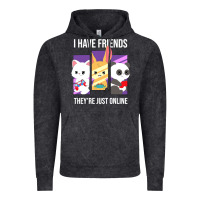 Vintage Black i have friends they are just online Vintage Hoodie - linhVisuals