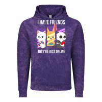 Cloud Purple i have friends they are just online Vintage Hoodie - linhVisuals