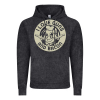 Vintage Black i love guns bacon pork pig funny gun Vintage Hoodie - linhVisuals