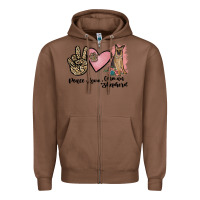 Chestnut peace love german shepherd Zipper Hoodie - JahusDesignShop