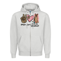 Dove Grey peace love german shepherd Zipper Hoodie - JahusDesignShop