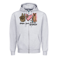 Peace Love German Shepherd Zipper Hoodie | Teevron