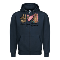 Navy peace love german shepherd Zipper Hoodie - JahusDesignShop
