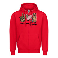 Red peace love german shepherd Zipper Hoodie - JahusDesignShop