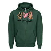 Sports Green peace love german shepherd Zipper Hoodie - JahusDesignShop