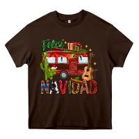 Chocolate Brown Feliz Navidad Christmas Mexico Heavy Core Tee - HowdyJamesFarm