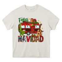 Cream Feliz Navidad Christmas Mexico Heavy Core Tee - HowdyJamesFarm