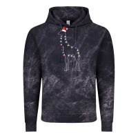 Cloud Black santa giraffe christmas color led Vintage Hoodie - linhVisuals