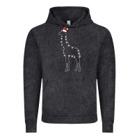 Vintage Black santa giraffe christmas color led Vintage Hoodie - linhVisuals
