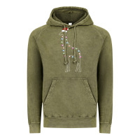 Vintage Olive santa giraffe christmas color led Vintage Hoodie - linhVisuals