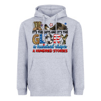 Heather Grey it's the guts and it's the glory a hundred stories Heavyweight Hoodie - RanaPortraitStore