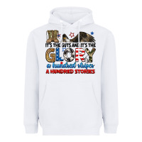 White it's the guts and it's the glory a hundred stories Heavyweight Hoodie - RanaPortraitStore