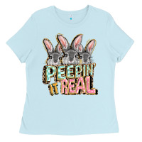 Baby Blue peepin' it real easter day Ladies Tee - FaDigitalArtStudio